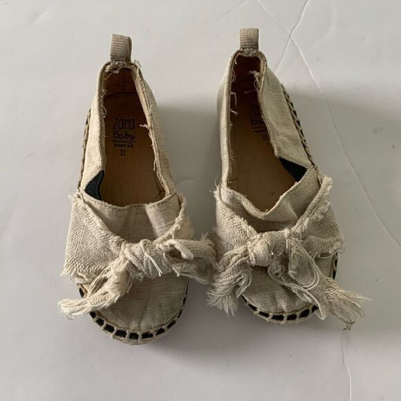 Zara baby espadrilles with toe bow size 22 - Picture 1 of 8